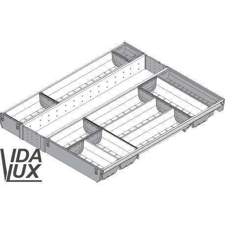 ORGA-LINE комплект лотків з нержавіючої сталі, глибина 650 мм, ширина шухляди 600 мм