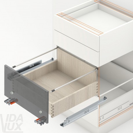 TANDEM 19 BLUMOTION комплект з кріпленням на замки, для зовнішньої шухляди, NL 550 мм, 30 кг, повного висування