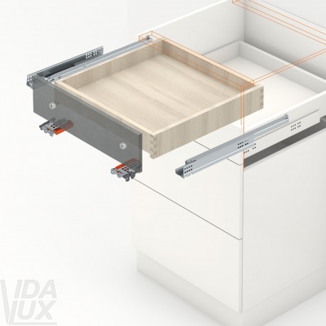 TANDEM 19 BLUMOTION комплект з кріпленням на замки, для зовнішньої шухляди, NL 550 мм, 30 кг, часткового висування