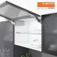 AVENTOS HK top підіймальна система, механізми 2x23, фасад шир.алюм. профіль, сірі заглушки