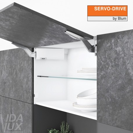 AVENTOS HK top підіймальна система, механізми 2x25, дерев`яний фасад, білі заглушки, з SERVO-DRIVE