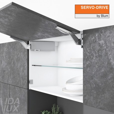 AVENTOS HK top підіймальна система, механізми 2x25, дерев`яний фасад, сірі заглушки, з SERVO-DRIVE