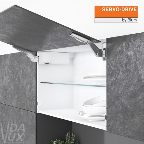 AVENTOS HK top підіймальна система, механізми 2x27, тонкий фасад, білі заглушки, з SERVO-DRIVE