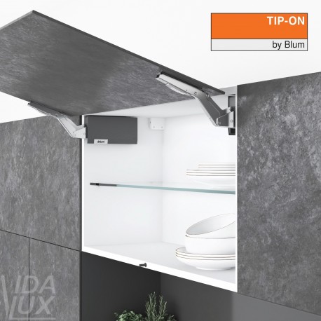 AVENTOS HK top підіймальна система, механізми 2x25, тонкий фасад, темно-сірі заглушки, з TIP-ON