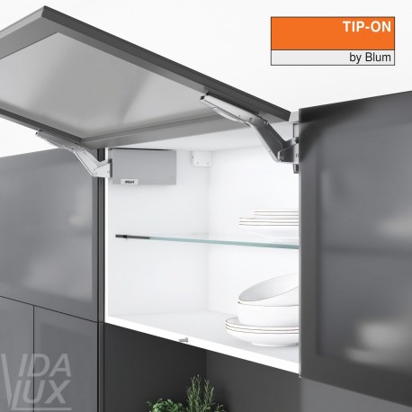 AVENTOS HK top підіймальна система, механізми 2x25, фасад шир.алюм. профіль, сірі заглушки, з TIP-ON