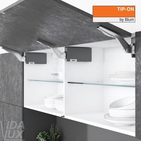 AVENTOS HK top підіймальна система, механізми 3x23, дерев`яний фасад, темно-сірі заглушки, з TIP-ON