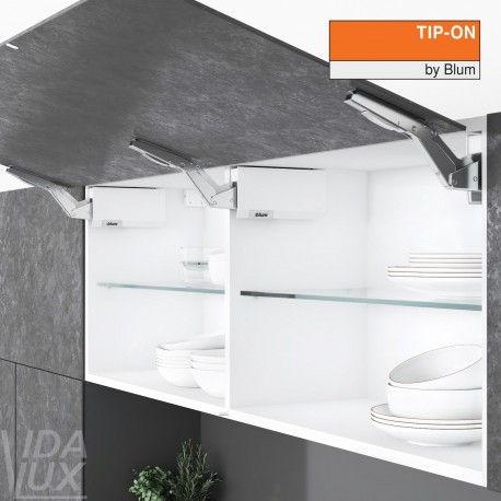 AVENTOS HK top підіймальна система, механізми 3x23, тонкий фасад, білі заглушки, з TIP-ON