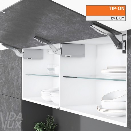 AVENTOS HK top підіймальна система, механізми 3x23, тонкий фасад, сірі заглушки, з TIP-ON