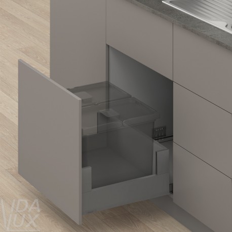 MERIVOBOX E комплект шухляди під смітник з BOXCOVER, НД 450 мм, 70 кг, TIP-ON BLUMOTION, сірий "Оріон"