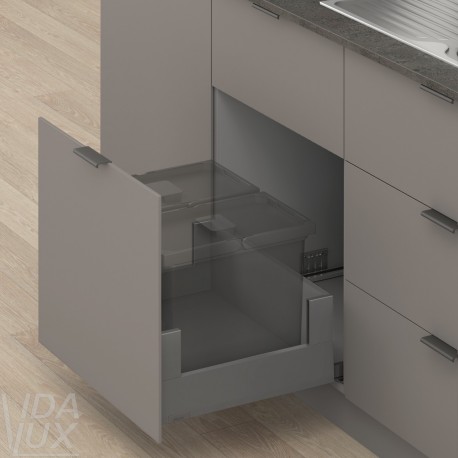MERIVOBOX E комплект шухляди під смітник з BOXCOVER, НД 550 мм, 70 кг, BLUMOTION, сірий "Оріон", EXPANDO T