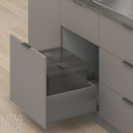 MERIVOBOX E комплект шухляди під смітник з BOXCAP, НД 550 мм, 70 кг, BLUMOTION, сірий "Оріон"