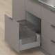 MERIVOBOX E комплект шухляди під смітник з BOXCOVER та склом, НД&nbsp;550&nbsp;мм, 70&nbsp;мм, BLUMOTION, сірий "Індіум", EXPANDO&nbsp;T
