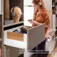 MERIVOBOX E комплект шухляди з BOXCOVER, НД 400 мм, 40 кг, TIP-ON BLUMOTION, білий "Шовк"