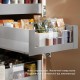 MERIVOBOX E комплект внутрішньої шухляди з BOXCAP, НД 500 мм, 40 кг, BLUMOTION, сірий "Індіум", фасад під вставку