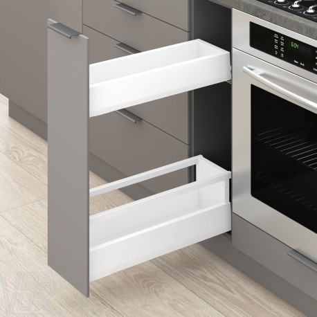 MERIVOBOX SPACE TWIN комплект з релінгом, НД 270 мм, 40 кг, BLUMOTION, білий "Шовк", EXPANDO T
