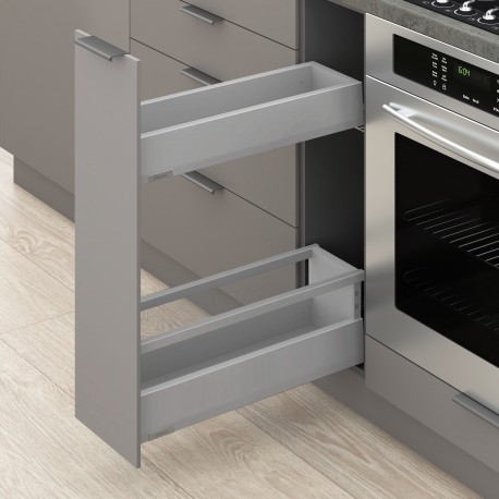 MERIVOBOX SPACE TWIN комплект з релінгом, НД 600 мм, 40 кг, BLUMOTION, сірий "Індіум", EXPANDO T