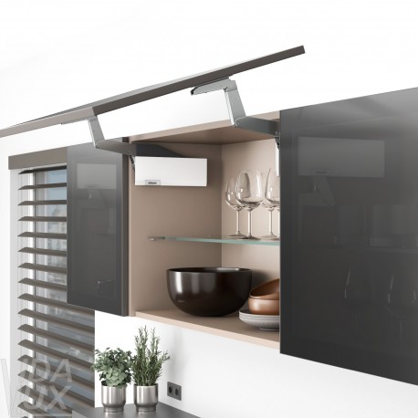 AVENTOS HS top підіймальна система, механізм S22, фасад шир.ал.проф., білі заглушки, ВК 350-450 мм.