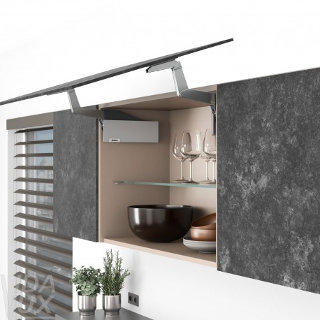 AVENTOS HS top підіймальна система, механізм S22, тонкий фасад, сірі заглушки, ВК 350-450 мм.