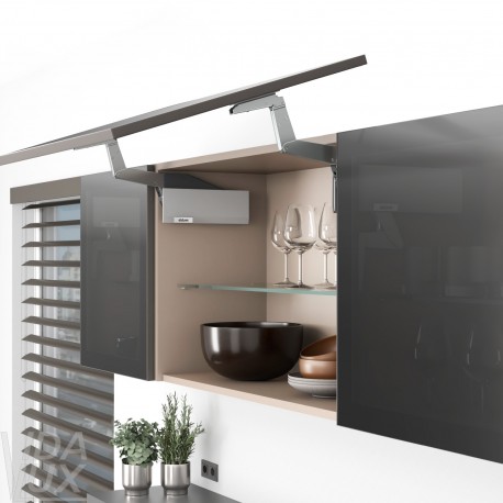AVENTOS HS top підіймальна система, механізм S25, фасад шир.ал.проф., сірі заглушки.