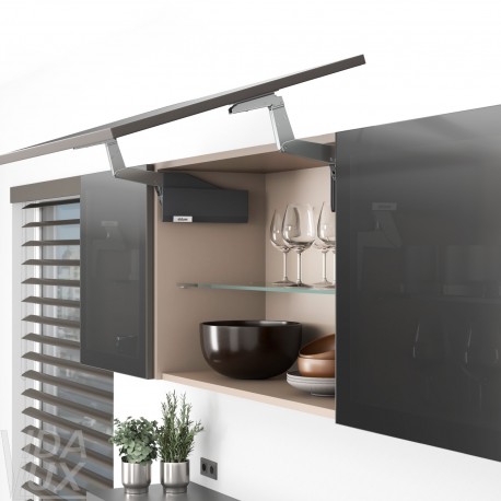 AVENTOS HS top підіймальна система, механізм S22, фасад шир.ал.проф., темно-сірі заглушки, ВК 450-540 мм.
