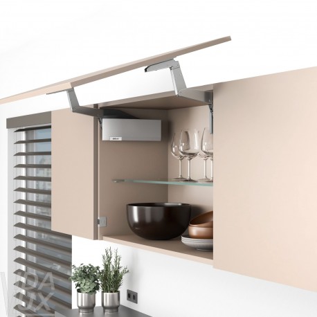 AVENTOS HS top підіймальна система, механізм S25, дерев`яний фасад, сірі заглушки, SERVO-DRIVE