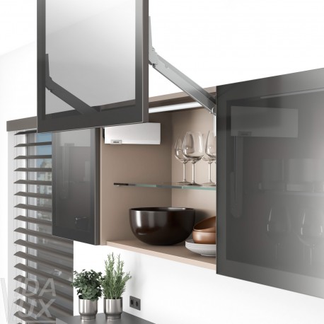 AVENTOS HL top підіймальна система, механізм L25, важіль L39, фасад шир.ал.проф., білі заглушки