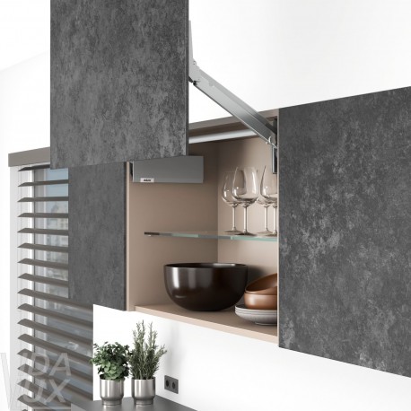 AVENTOS HL top підіймальна система, механізм L25, важіль L38, тонкий фасад, сірі заглушки