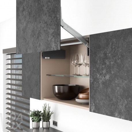 AVENTOS HL top підіймальна система, механізм L22, важіль L35, тонкий фасад, темно-сірі заглушки