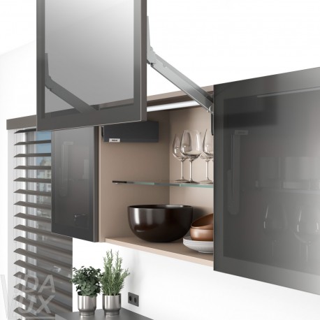 AVENTOS HL top підіймальна система, механізм L22, важіль L35, фасад шир.ал.проф., темно-сірі заглушки
