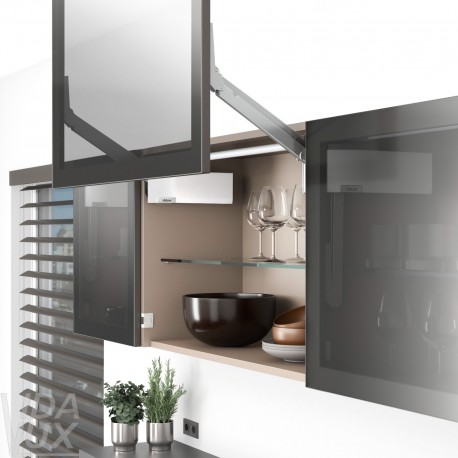 AVENTOS HL top підіймальна система, механізм L22, важіль L32, фасад шир.ал.проф., білі заглушки, SERVO-DRIVE