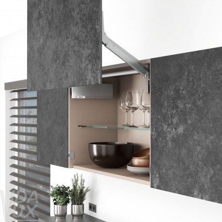 AVENTOS HL top підіймальна система, механізм L25, важіль L38, тонкий фасад, сірі заглушки, SERVO-DRIVE