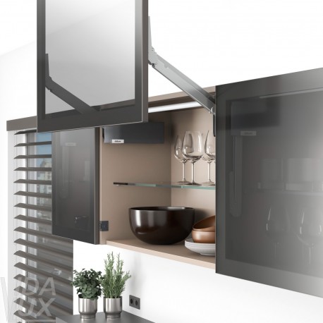 AVENTOS HL top підіймальна система, механізм L25, важіль L39, фасад шир.ал.проф., темно-сірі заглушки, SERVO-DRIVE