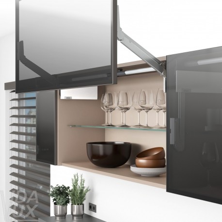 AVENTOS HL top підіймальна система, механізм L22, важіль L35, фасад вуз.ал.проф., білі заглушки, ШК 1228-1800 мм