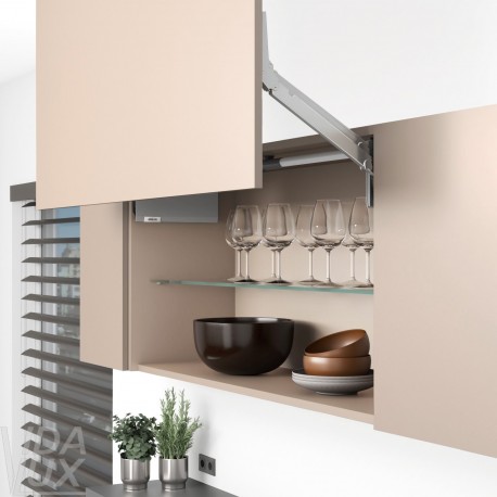 AVENTOS HL top підіймальна система, механізм L25, важіль L39, дерев`яний фасад, сірі заглушки, ШК 1228-1800 мм