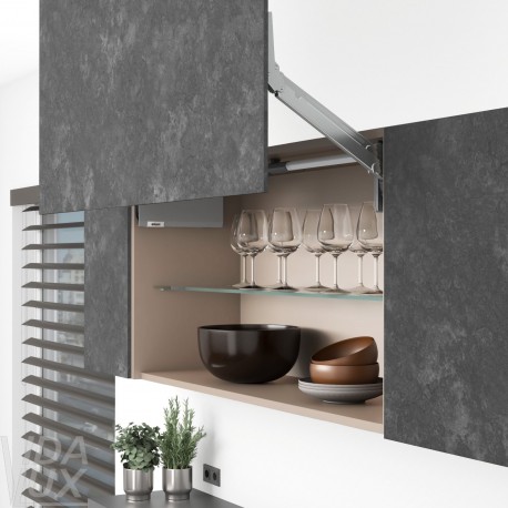 AVENTOS HL top підіймальна система, механізм L25, важіль L38, тонкий фасад, сірі заглушки, ШК 1228-1800 мм