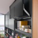 AVENTOS HL top підіймальна система, механізм L22, важіль L32, фасад вуз.ал.проф., темно-сірі заглушки, ШК 1228-1800 мм
