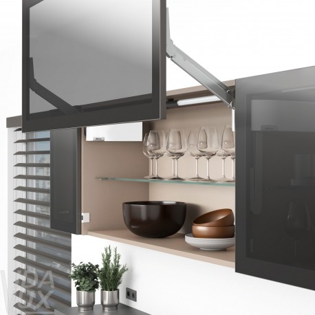 AVENTOS HL top підіймальна система, механізм L22, важіль L32, фасад шир.ал.проф., білі заглушки, ШК 1228-1800 мм, SERVO-DRIVE