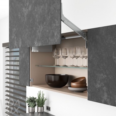AVENTOS HL top підіймальна система, механізм L22, важіль L32, тонкий фасад, сірі заглушки, ШК 1228-1800 мм, SERVO-DRIVE