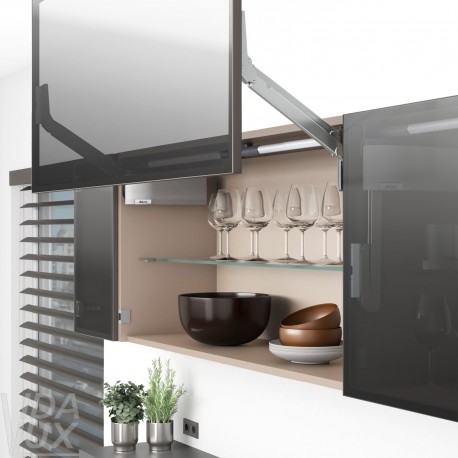 AVENTOS HL top підіймальна система, механізм L22, важіль L32, фасад вуз.ал.проф., сірі заглушки, ШК 1228-1800 мм, SERVO-DRIVE