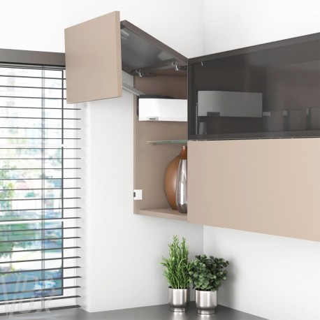 AVENTOS HF top підіймальна система, механізм F25, важіль F32, фасад вуз.алюм.проф. і дер., білі заглушки, SERVO-DRIVE