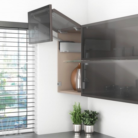 AVENTOS HF top підіймальна система, механізм F25, важіль F35, фасад вуз.алюм.проф., сірі заглушки, SERVO-DRIVE