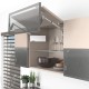 AVENTOS HF top підіймальна система, механізм F25, важіль F39, фасад дер. і вуз.алюм.проф., білі заглушки