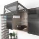 AVENTOS HF top підіймальна система, механізм F25, важіль F39, фасад шир.алюм.проф., білі заглушки