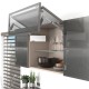 AVENTOS HF top підіймальна система, механізм F28, важіль F39, фасад вуз.алюм.проф., білі заглушки