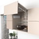 AVENTOS HF top підіймальна система, механізм F25, важіль F35, дерев`яний фасад, сірі заглушки