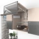 AVENTOS HF top підіймальна система, механізм F25, важіль F39, фасад дер. і вуз.алюм.проф., сірі заглушки