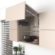 AVENTOS HF top підіймальна система, механізм F25, важіль F32, дерев`яний фасад, темно-сірі заглушки