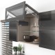 AVENTOS HF top підіймальна система, механізм F25, важіль F39, фасад шир.алюм.проф., темно-сірі заглушки
