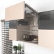 AVENTOS HF top підіймальна система, механізм F28, важіль F39, фасад шир.алюм.проф. і дер., темно-сірі заглушки