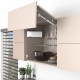 AVENTOS HF top підіймальна система, механізм F25, важіль F39, дерев`яний фасад, білі заглушки, SERVO-DRIVE